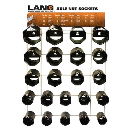 LANG TOOLS 22-Piece Axle Nut Display 1291